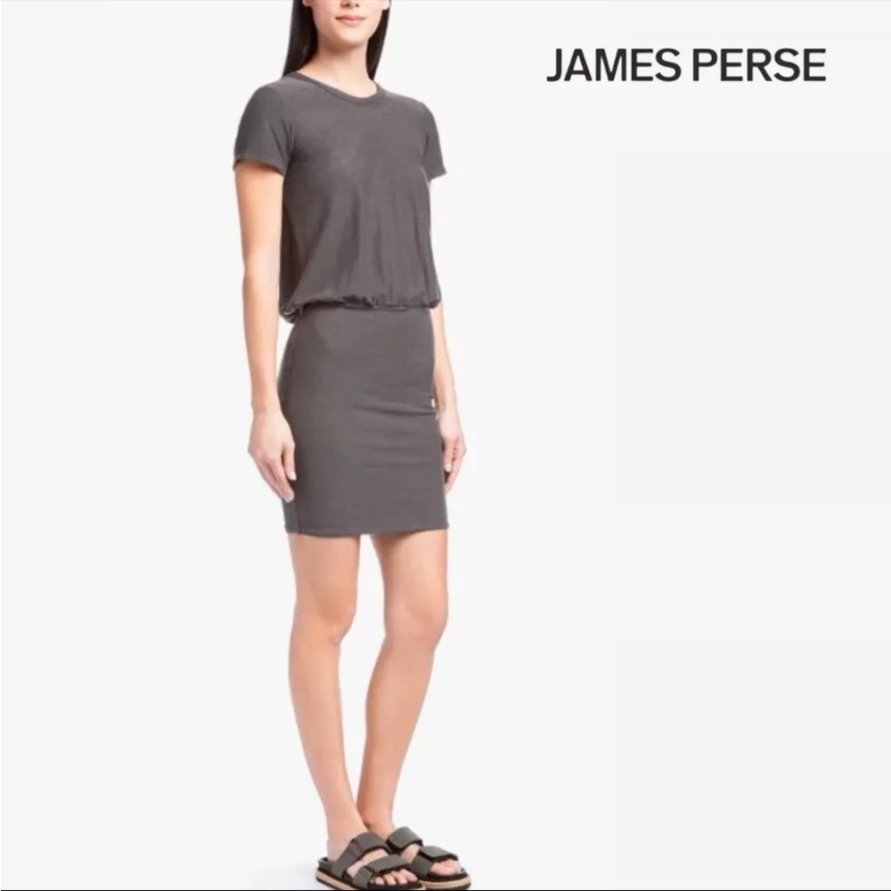 Standard James‎ Perse Black Slub Blouson T-Shirt Women's Dress Size 2 NWT